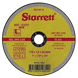 Disco De Corte STARRETT 7'' X 1/16 X 7/8 - Dac180