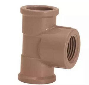 Tee krona marrom llr 25mm x 3/4''