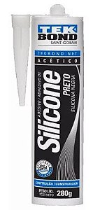 Adesivo TEK BOND de silicone acetico preto 280g