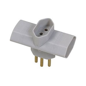 Benjamim Pluzie 3 saidas 2p+t 10a 250v cinza 9857