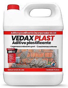 Aditivo Plastificante Vedax Plast Galão 5L GL