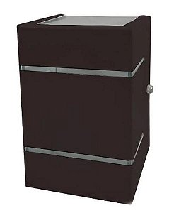 Arandela 2 focos frisos externa parede marrom lampada g94213