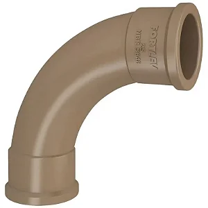 Curva FORTLEV 90° marrom longa 25mm PACOTE C/20
