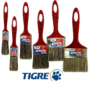 Trincha TIGRE simples 500- 3/4" cerda gris PACOTE C/ 12 Un