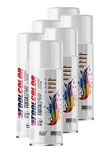 Tinta spray ug branco fosco 400ml - Toolcolor Fardo C/ 06 un