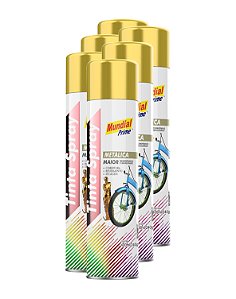 Tinta spray metálico ouro 400ml mundial prime FARDO C/6