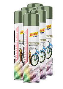 Tinta spray metálico verde 400ml mundial prime fardo c/6