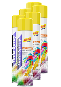 Tinta spray 400ml mundial prime ug amarelo bandeira fardo c/ 06un