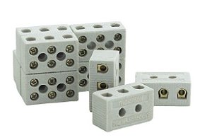 Conector de porcelana Thompson 10mm tripolar 1408 PACOTE C/10