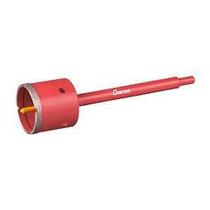 Serra copo diamantado CORTAG para alvenaria c/haste e pino guia 60mm
