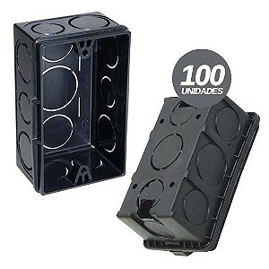 Caixa luz 4x2 ISOPLAST preta