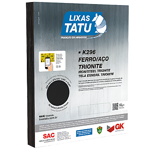 K296 Lixa Ferro/aco Trionite Tatu Pacote C/ 25 Fls (225x275) Grao 220