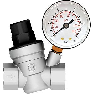 Valvula Reguladora de Pressao com Manometro - 3/4" x 1/2" -Censi