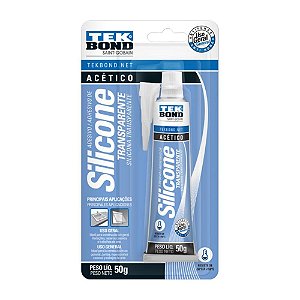 Adesivo de silicone tek bond acetico construção 50g transparente blister