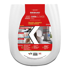 Assento Quadra Elevado Retangular 7,5cm Branco Mebuki
