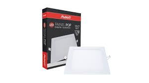 Painel embutir quadrado aluminio branco 12w 6500k AVANT