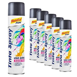 Tinta spray CINZA MEDIO 400ml mundial prime fardo c/6