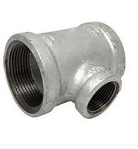Tee 90° redução galvanizado 2 x 1"