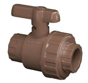 Registro krona de esfera c/união marrom25mm soldavel