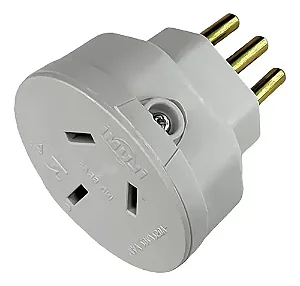 Pino Adaptador (Entrada =3 Redondo/Saida =3 Chato) Ilumi 20A Cinza