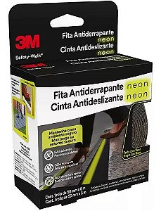 Fita seguranca preta 50mmx5m Safety Walk Fosforescente 3M H0002224485