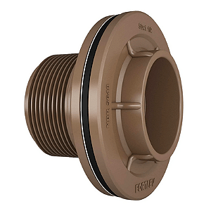 Adaptador FORTLEV flange  FORTLEV marrom soldável p/caixa dagua lr 40mm x 1.1/4" PACOTE C/6