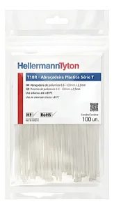 Abraçadeira T30R natural UV  hellermann PACOTE C/100