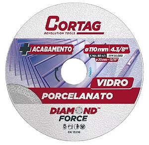 Disco Diamantado Cortag  Porcelanato/Vidro 110mm