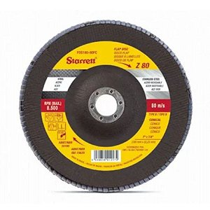 Disco flap STARRETT 4.1/2" x 7/8" grao 60 cinza fds115-60fc - 4115