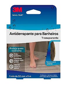 Fita seguranca antiderrapante 3M transparente PARA BANHEIRO 50mmx5m Safety Walk HB004384663