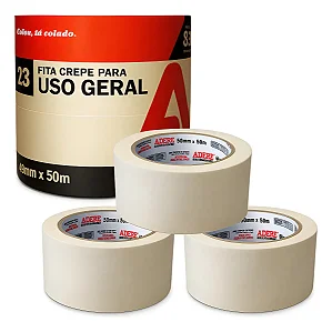 Fita crepe ADERE uso geral bege 45mmx50m PACOTE C/3