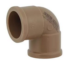 Cotovelo TIGRE 90° soldavel marrom 25mm PACOTE c/ 50un *