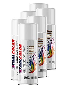 Tinta spray ug branco brilhante 400ml - Toolcolor fardo C/ 06 un