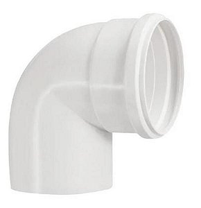 Curva tigre 90° branca esgoto curta 75mm *