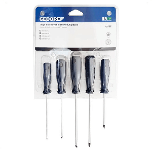 jogo de chave de fenda GEDORE simples e cruzada (Philips) 1000V OC:1207/3573 AZUL