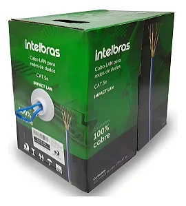 Cabo u/utp INTELBRAS 24awg 305m azul impact lan utp cat.5e 4p cmx  il5caz