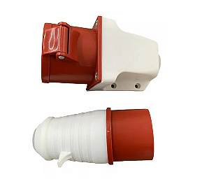 6 Unidades Tomada Industrial Sobrepor C/ Plug 32a 380-415v