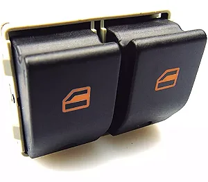 BOTAO VIDRO ELETRICO VW GOL G5/ FOX (DUPLO/LED VERMELHO)(PRETO)(5400003)(GE2000)(YNKG0751)