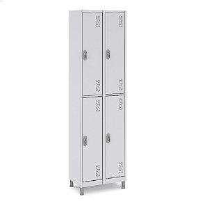 Roupeiro Aço 4 Portas 191x85x40Cm Academia Vestiário Tranca