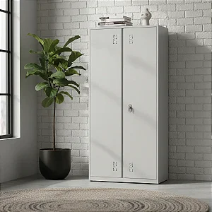 Armário de Aço 2 Portas 3 Prateleiras Multiuso