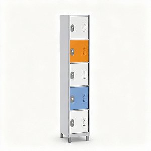 Armário de Aço 5 Portas Pequenas Locker Academia