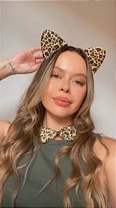 KIT TIARA E GRAVATA ONÇINHA