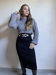SAIA MIDI PRETA PECAN