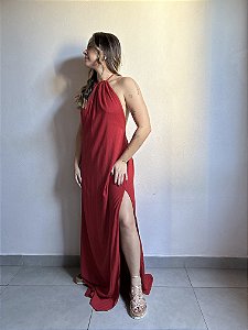 VESTIDO LONGO VERMELHO FLAME