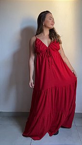 VESTIDO LONGO VERMELHO APPLE