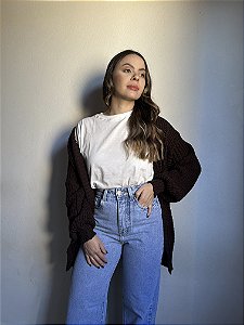 CARDIGAN MARROM SUÉCIA