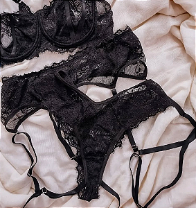 LINGERIE CONJUNTO SEXY PRETO HATE