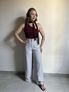CALÇA PANTALONA LINHO CINZA INK