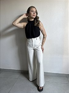 CALÇA PANTALONA LINHO BEGE INK