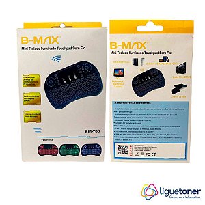 Mini Teclado USB Tochpad sem fio BM-T08 B-Max